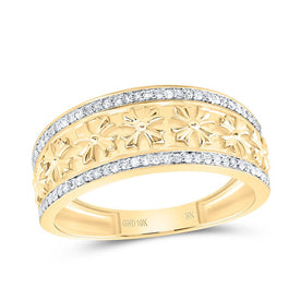 10K Yellow Gold Diamond Crome Cross Men's Ring 1/4 Cttw - Splendid Jewellery
