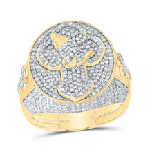 Load image into Gallery viewer, 10K Yellow Gold Diamond Cross Men's Ring 1 7/8 Cttw - Splendid Jewellery