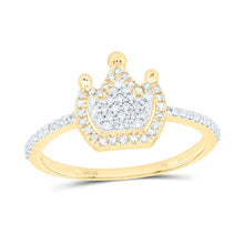 Load image into Gallery viewer, 10K Yellow Gold Diamond Crown Ring 1/4 Cttw - Splendid Jewellery