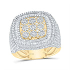 10K Yellow Gold Diamond Cushion Men's Ring 2 Cttw - Splendid Jewellery
