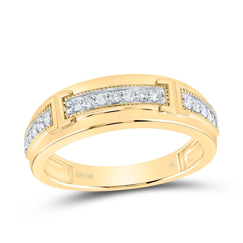 10K Yellow Gold Diamond Cushion Trio Ring Set 3/4 Cttw - Splendid Jewellery