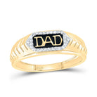 10K Yellow Gold Diamond Dad Men Ring 1/10 Cttw - Splendid Jewellery