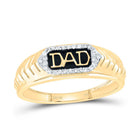10K Yellow Gold Diamond Dad Men Ring 1/10 Cttw - Splendid Jewellery