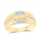 10K Yellow Gold Diamond Dad Men Ring 1/5 Cttw - Splendid Jewellery