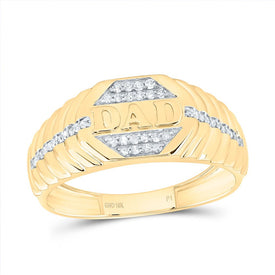 10K Yellow Gold Diamond Dad Men Ring 1/5 Cttw - Splendid Jewellery
