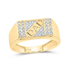 Load image into Gallery viewer, 10K Yellow Gold Diamond Dad Men Ring 1/8 Cttw - Splendid Jewellery
