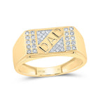 10K Yellow Gold Diamond Dad Men Ring 1/8 Cttw - Splendid Jewellery