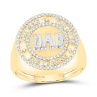 10K Yellow Gold Diamond "Dad" Men's Ring 1/3 Cttw - Splendid Jewellery