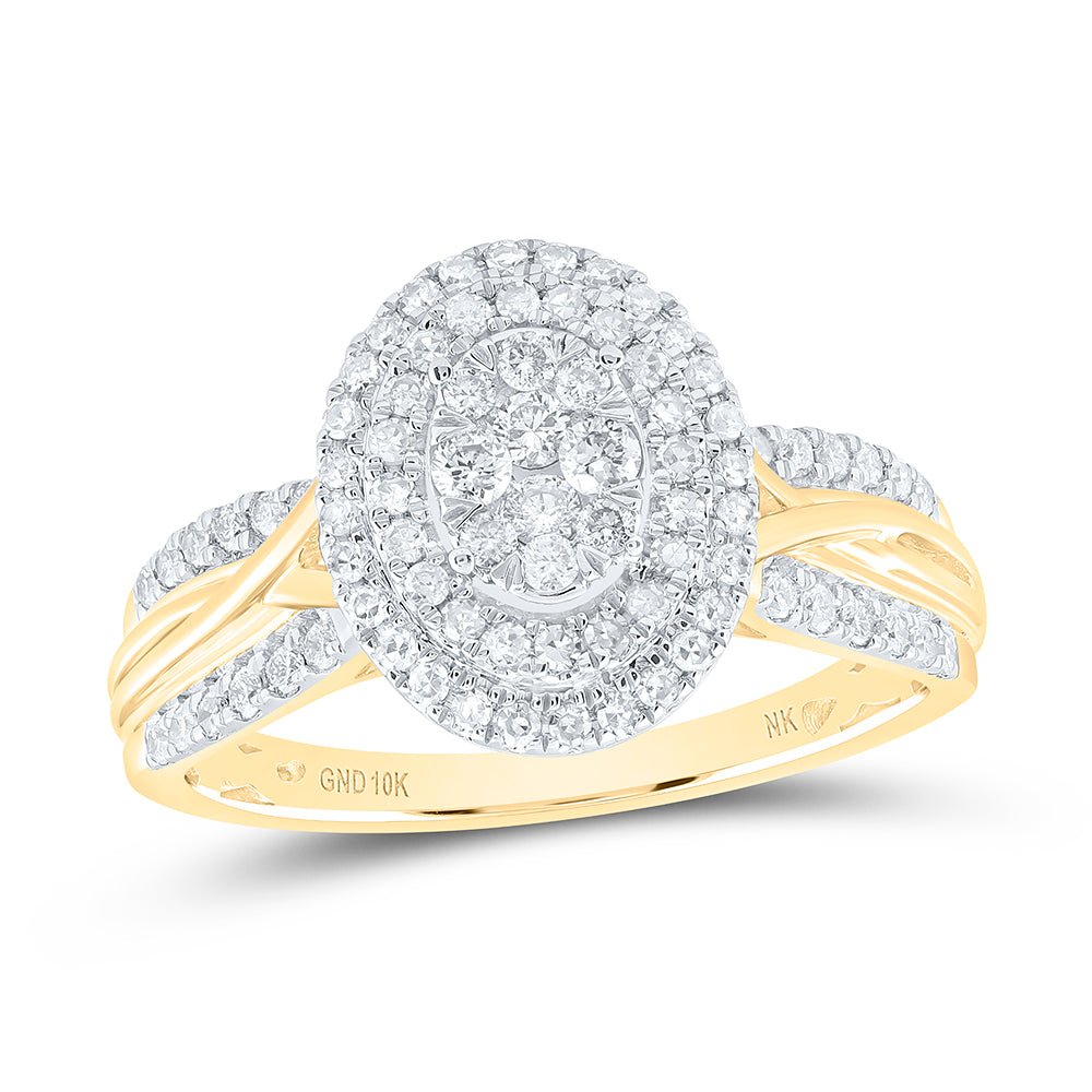 10K Yellow Gold Diamond Designer Ring 1/2 Cttw - Splendid Jewellery