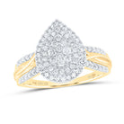 10K Yellow Gold Diamond Designer Ring 1/2 Cttw - Splendid Jewellery