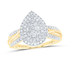 10K Yellow Gold Diamond Designer Ring 1/2 Cttw - Splendid Jewellery