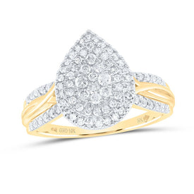 10K Yellow Gold Diamond Designer Ring 1/2 Cttw - Splendid Jewellery