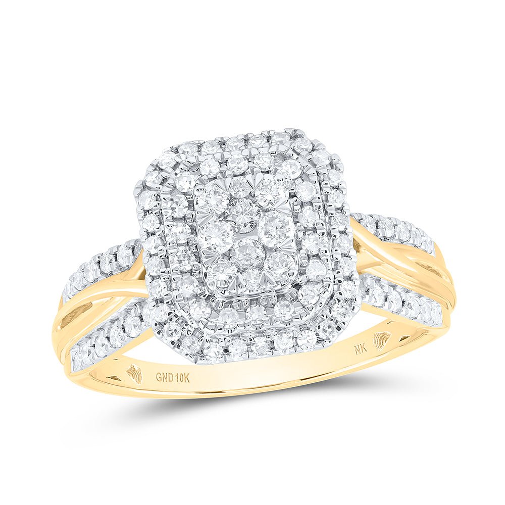10K Yellow Gold Diamond Designer Ring 1/2 Cttw - Splendid Jewellery