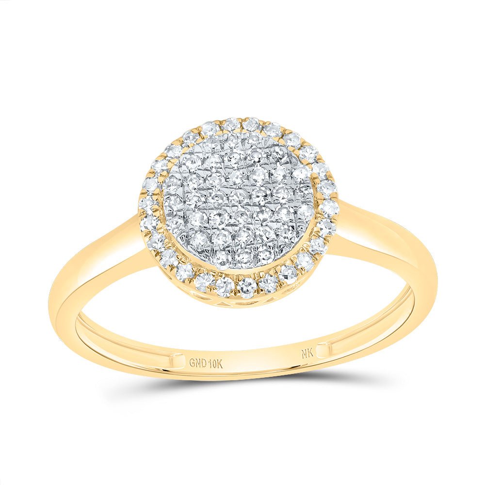 10K Yellow Gold Diamond Designer Ring 1/3 Cttw - Splendid Jewellery