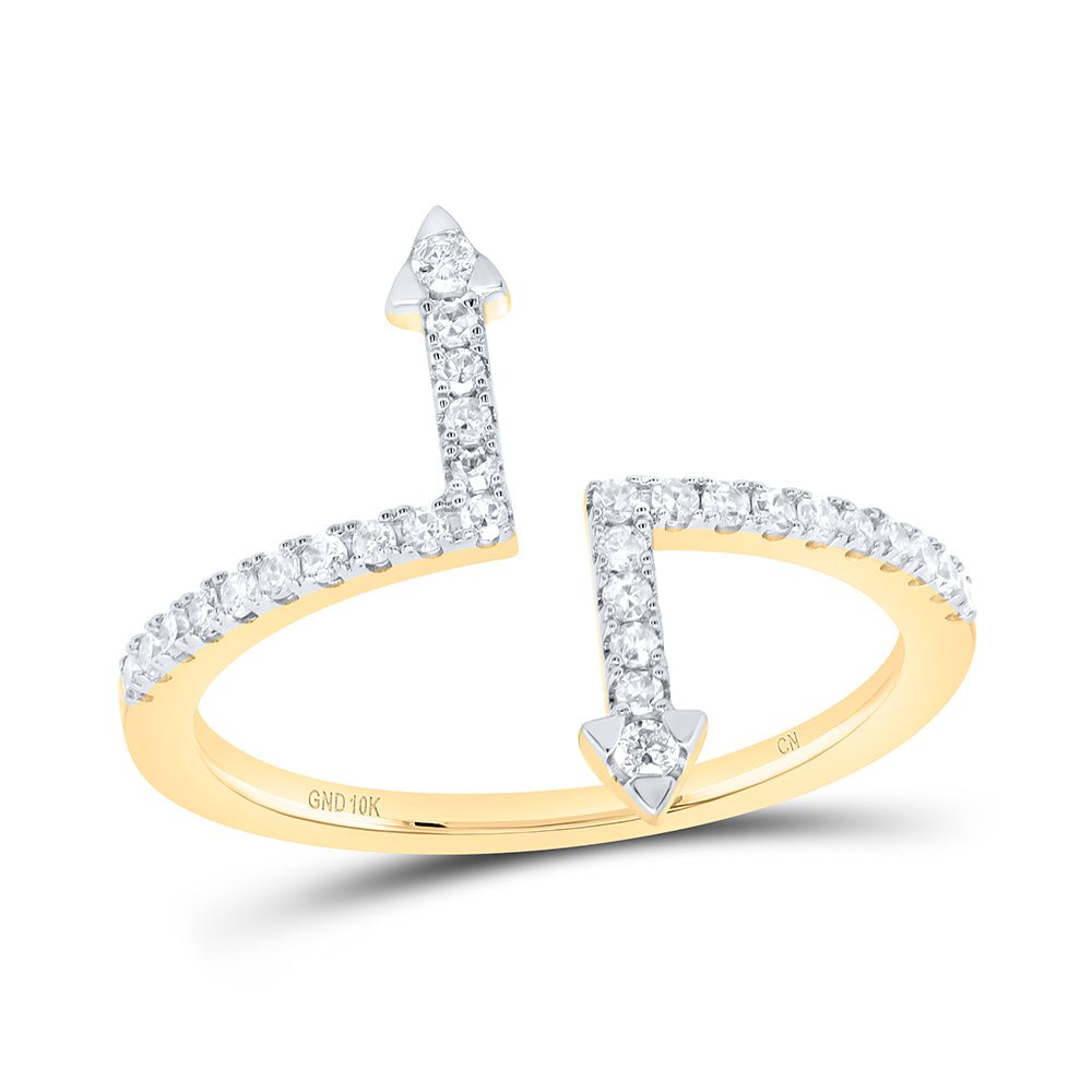 10K Yellow Gold Diamond Designer Ring 1/4 Cttw - Splendid Jewellery