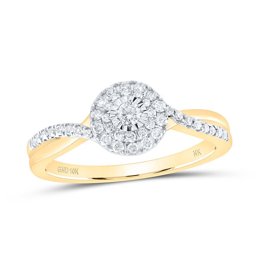 10K Yellow Gold Diamond Designer Ring 1/4 Cttw - Splendid Jewellery