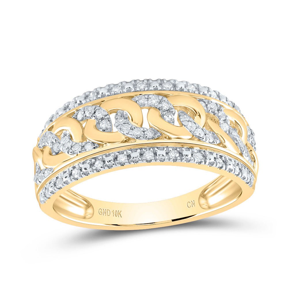 10K Yellow Gold Diamond Designer Ring 1/4 Cttw - Splendid Jewellery