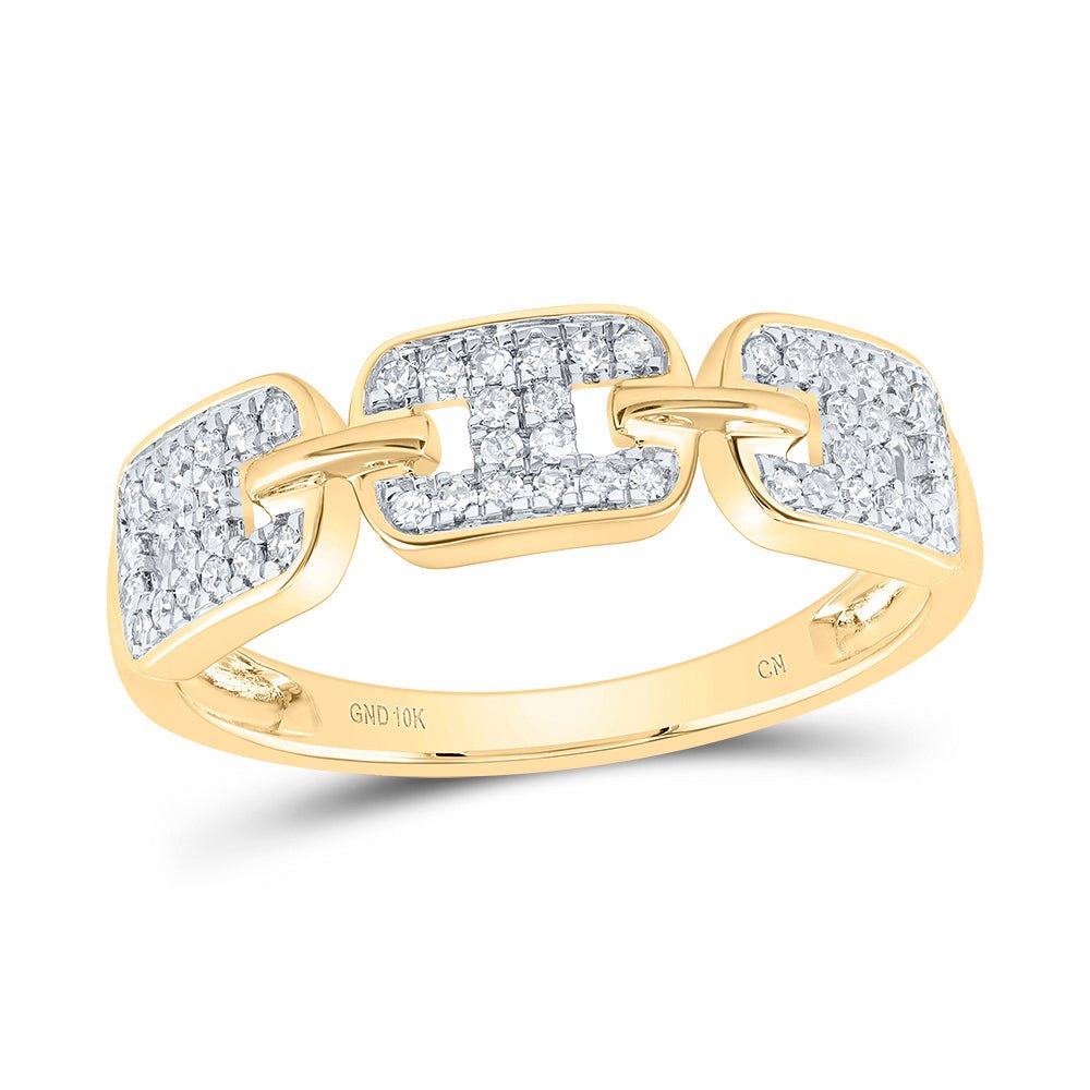 10K Yellow Gold Diamond Designer Ring 1/5 Cttw - Splendid Jewellery