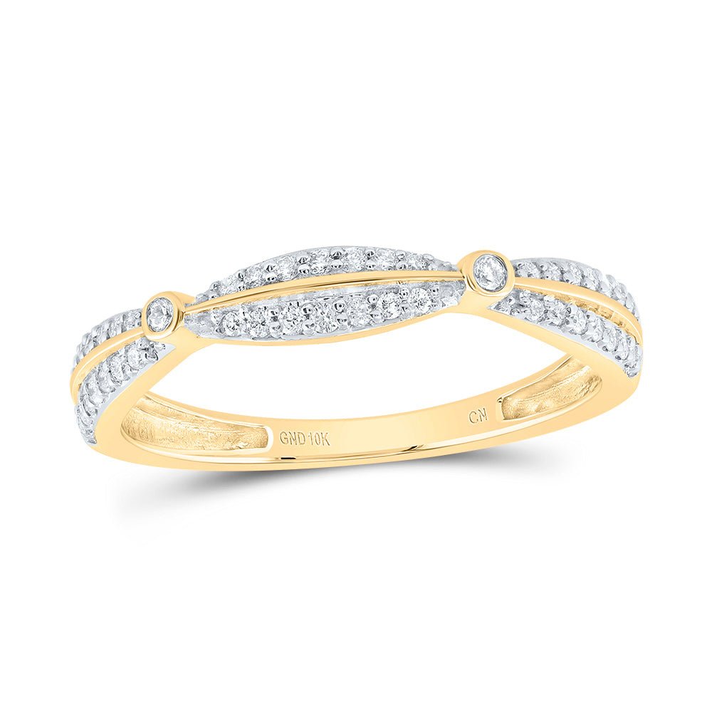 10K Yellow Gold Diamond Designer Ring 1/5 Cttw - Splendid Jewellery
