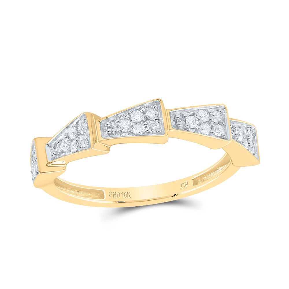 10K Yellow Gold Diamond Designer Ring 1/5 Cttw - Splendid Jewellery
