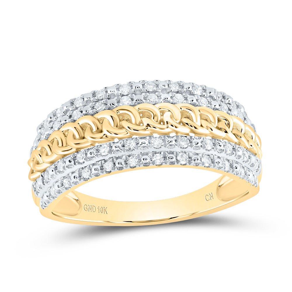 10K Yellow Gold Diamond Designer Ring 1/5 Cttw - Splendid Jewellery