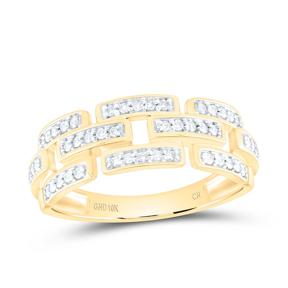 10K Yellow Gold Diamond Designer Ring 1/5 Cttw - Splendid Jewellery