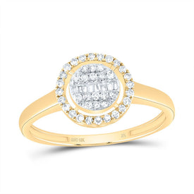 10K Yellow Gold Diamond Designer Ring 1/5 Cttw - Splendid Jewellery
