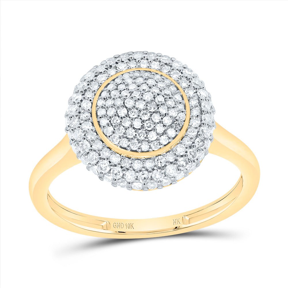 10K Yellow Gold Diamond Designer Ring 5/8 Cttw - Splendid Jewellery