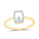 10K Yellow Gold Diamond Emerald Ring 1/8 Cttw - Splendid Jewellery