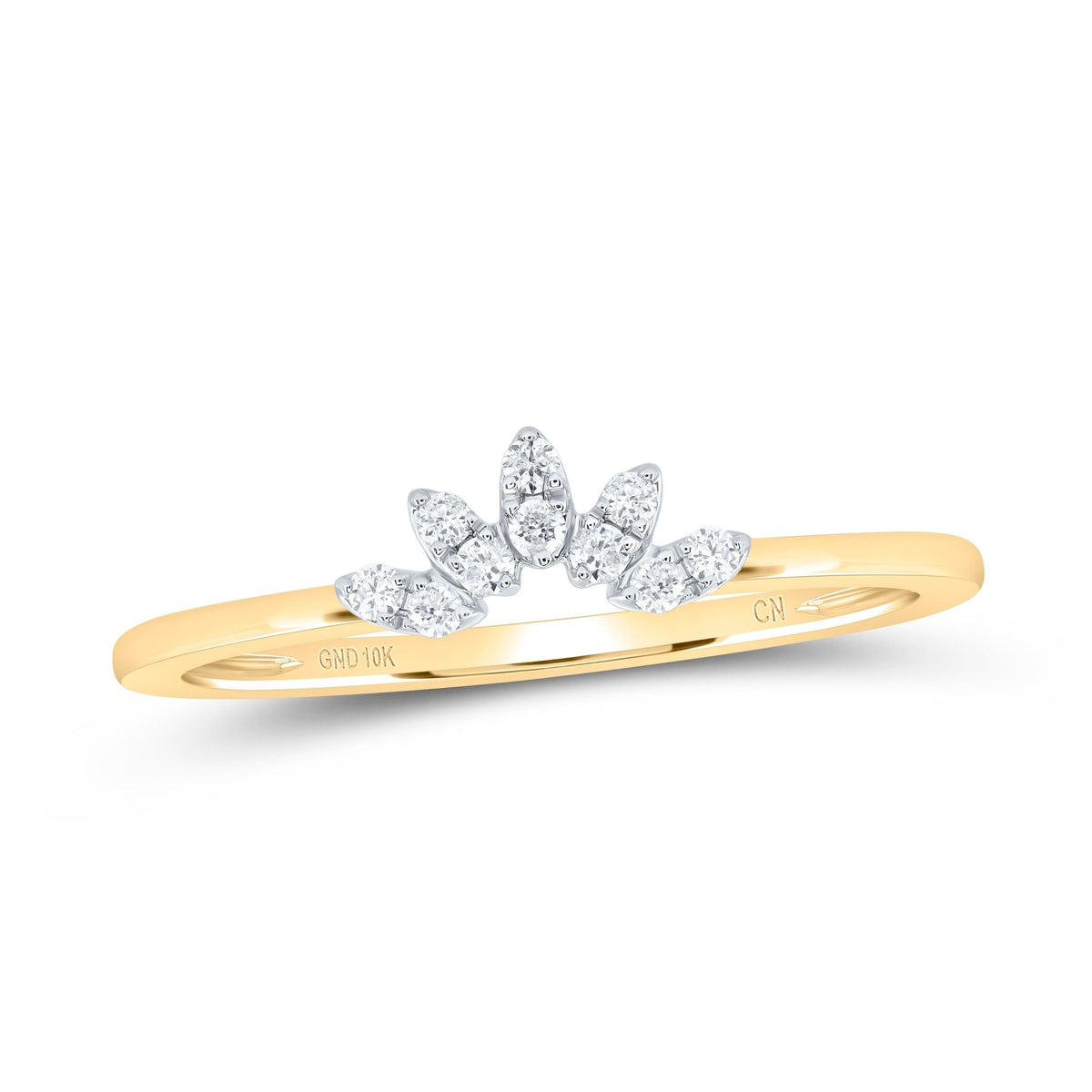 10K Yellow Gold Diamond Enhancer Ring 1/10 Cttw - Splendid Jewellery