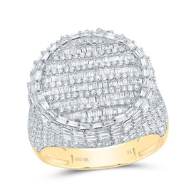 10K Yellow Gold Diamond Fashion Baguette Men's Ring 2 1/2 Cttw - Splendid Jewellery