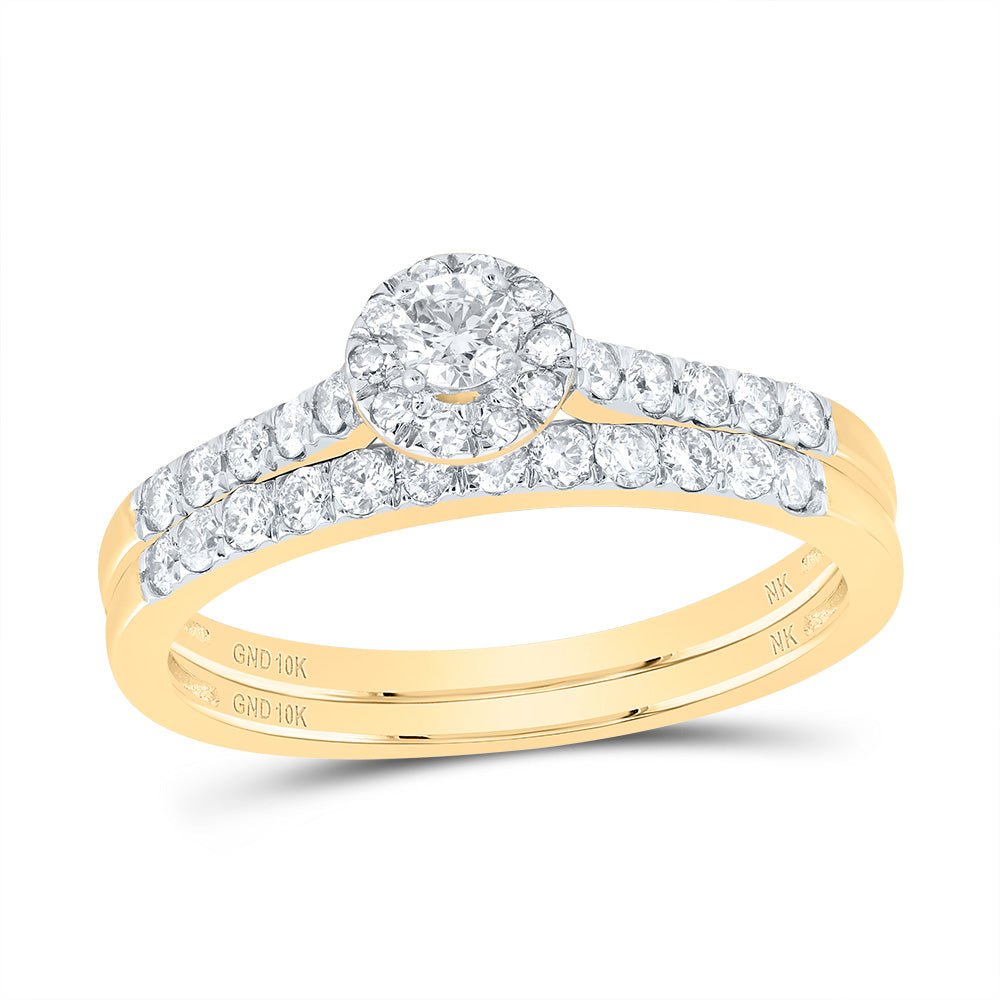 10K Yellow Gold Diamond Fashion Bridal Set 1/2 Cttw - Splendid Jewellery