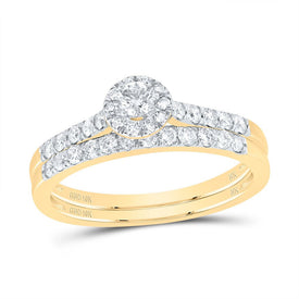 10K Yellow Gold Diamond Fashion Bridal Set 1/2 Cttw - Splendid Jewellery