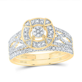 10K Yellow Gold Diamond Fashion Bridal Set 1/2 Cttw - Splendid Jewellery