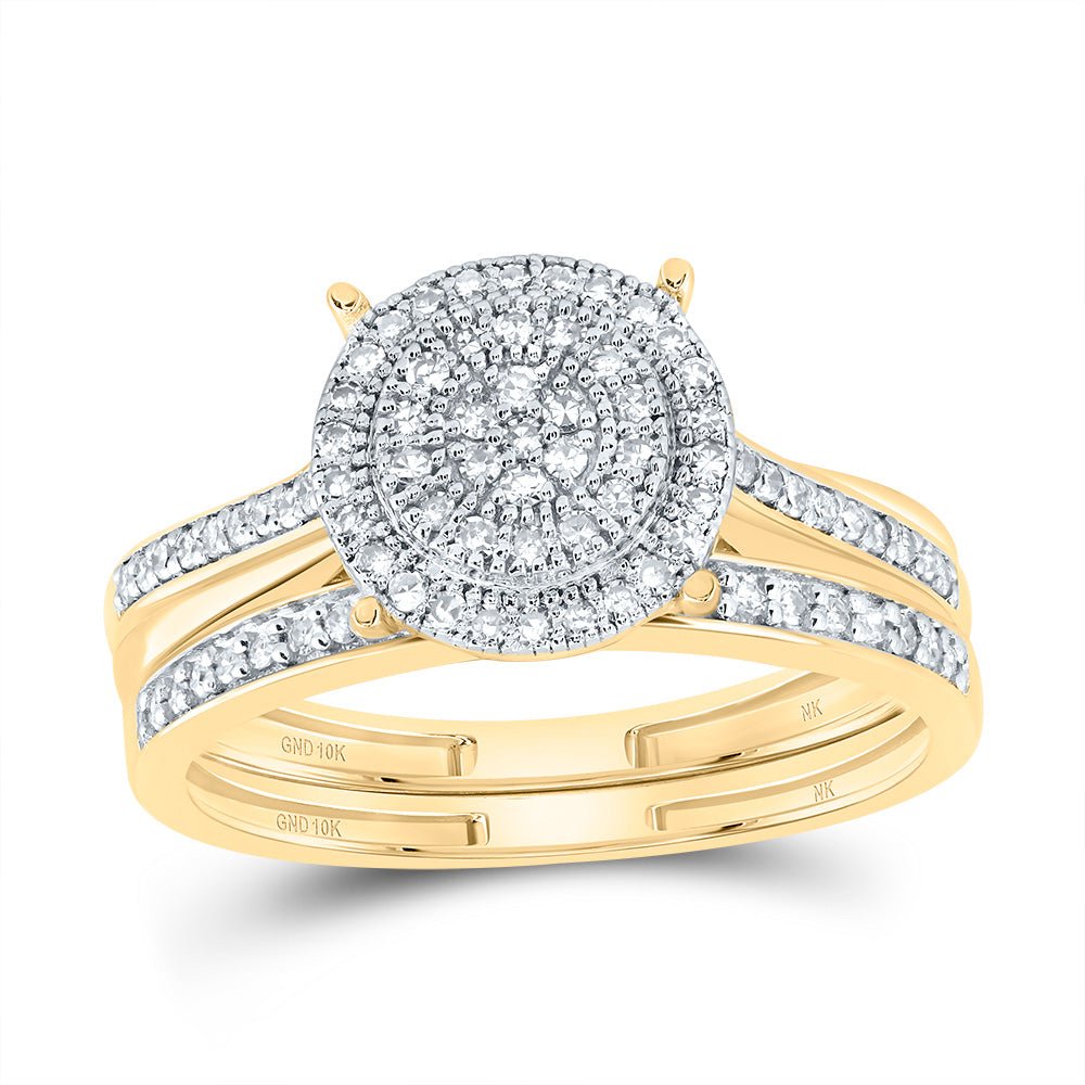 10K Yellow Gold Diamond Fashion Bridal Set 1/3 Cttw - Splendid Jewellery