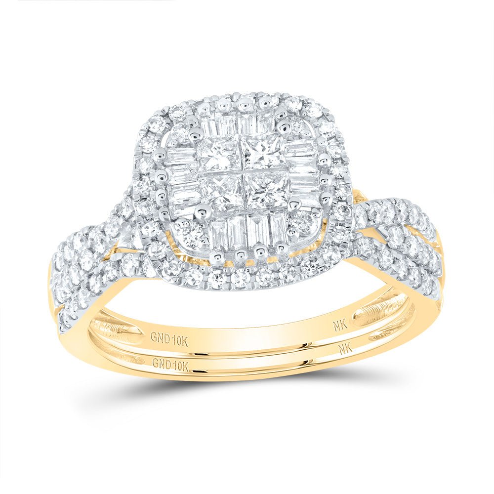 10K Yellow Gold Diamond Fashion Bridal Set 7/8 Cttw - Splendid Jewellery
