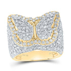 10K Yellow Gold Diamond Fashion Butterfly Ring 3 1/2 Cttw - Splendid Jewellery