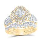 10K Yellow Gold Diamond Fashion Clover Bridal Set 1 Cttw - Splendid Jewellery