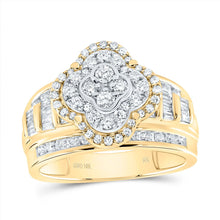Load image into Gallery viewer, 10K Yellow Gold Diamond Fashion Clover Ring 1 Cttw - Splendid Jewellery