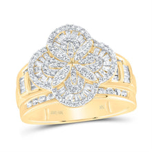 Load image into Gallery viewer, 10K Yellow Gold Diamond Fashion Clover Ring 1 Cttw - Splendid Jewellery
