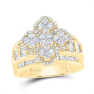 10K Yellow Gold Diamond Fashion Clover Ring 1 Cttw - Splendid Jewellery