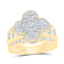 Load image into Gallery viewer, 10K Yellow Gold Diamond Fashion Clover Ring 1 Cttw - Splendid Jewellery