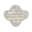 10K Yellow Gold Diamond Fashion Clover Women's Ring 1 1/2 Cttw - Splendid Jewellery
