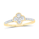 10K Yellow Gold Diamond Fashion Clover Women's Ring 1/2 Cttw - Splendid Jewellery