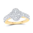 10K Yellow Gold Diamond Fashion Clover Women's Ring 5/8 Cttw - Splendid Jewellery