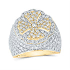 10K Yellow Gold Diamond Fashion Cross Ring 3 Cttw - Splendid Jewellery