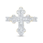 10K Yellow Gold Diamond Fashion Cross Women's Ring 7/8 Cttw - Splendid Jewellery