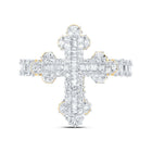 10K Yellow Gold Diamond Fashion Cross Women's Ring 7/8 Cttw - Splendid Jewellery