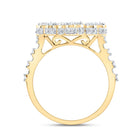 10K Yellow Gold Diamond Fashion Cross Women's Ring 7/8 Cttw - Splendid Jewellery
