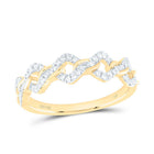 10K Yellow Gold Diamond Fashion Cuban Women's Ring 1/5 Cttw - Splendid Jewellery